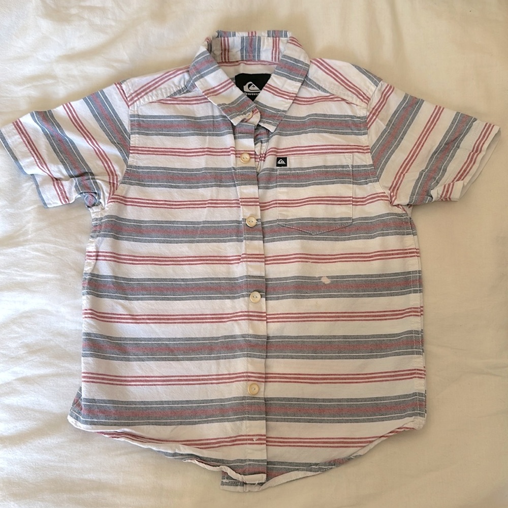 QUIKSILVER Little Boy Short Sleeve striped Woven Shirt